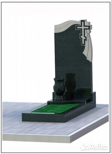 Памятник из черного гранита одинарный