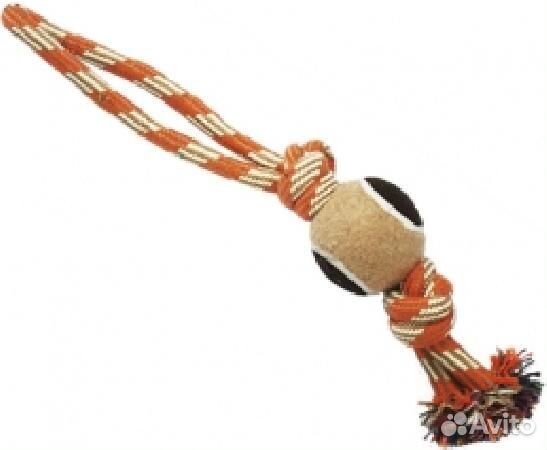 1 гр 1011 Игрушка для собак Грейфер веревка с мячо