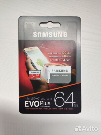 Micro SD Samsung Evo Plus 64 гб