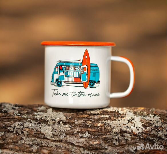 Кружка эмалированная Esmaltec Surf Bus. 350 мл