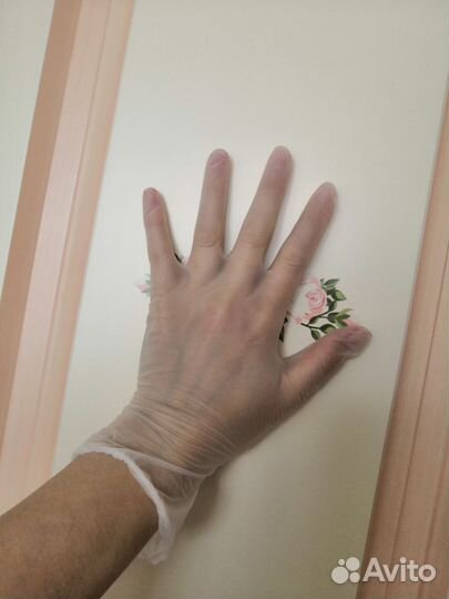 Перчатки р.S виниловые, 95 шт новые