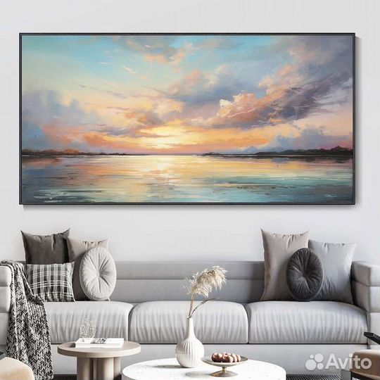 Картины для интерьера Море закат