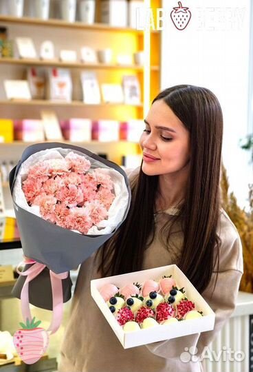 Съедобные букеты, клубника в шоколаде