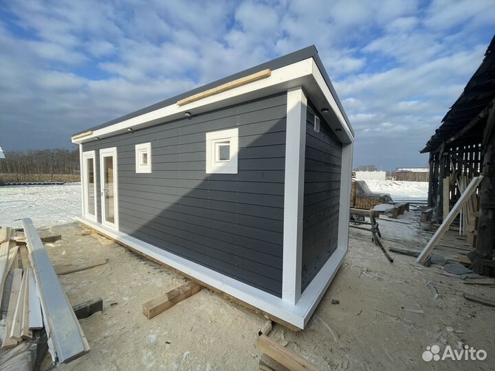 Мобильная баня под ключ 2,4х7м без предоплат