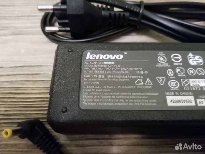 Блок питания Lenovo IdeaPad 110-15ACL: 20V 2.25A