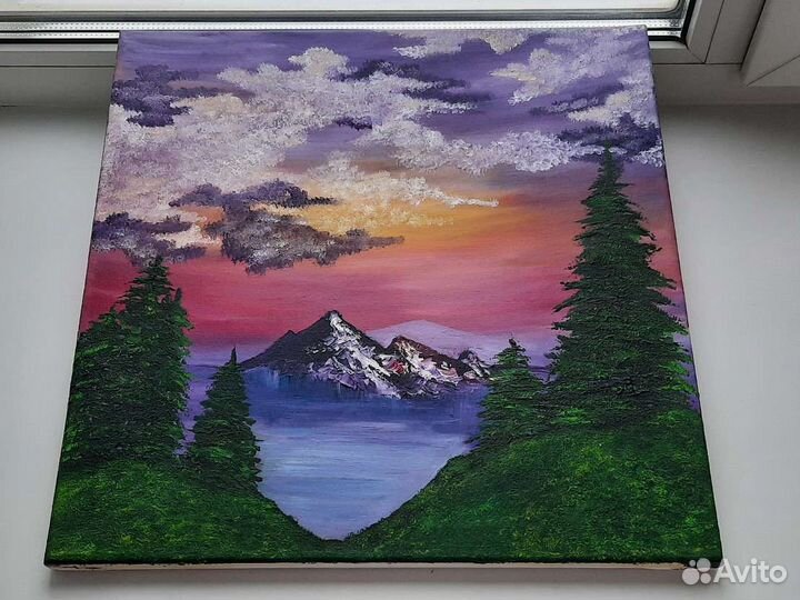 Картина маслом на холсте, 40 см