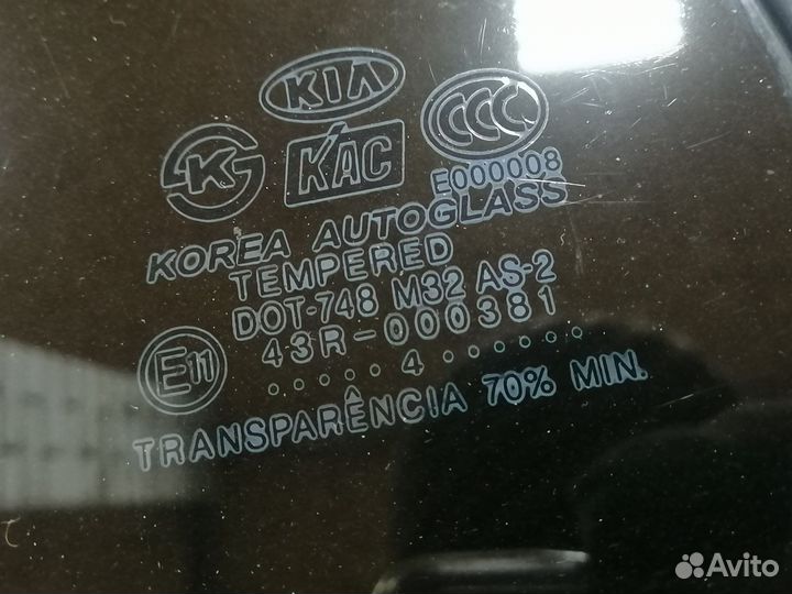 Стекло двери задней левой (форточка) для Kia RIO 1