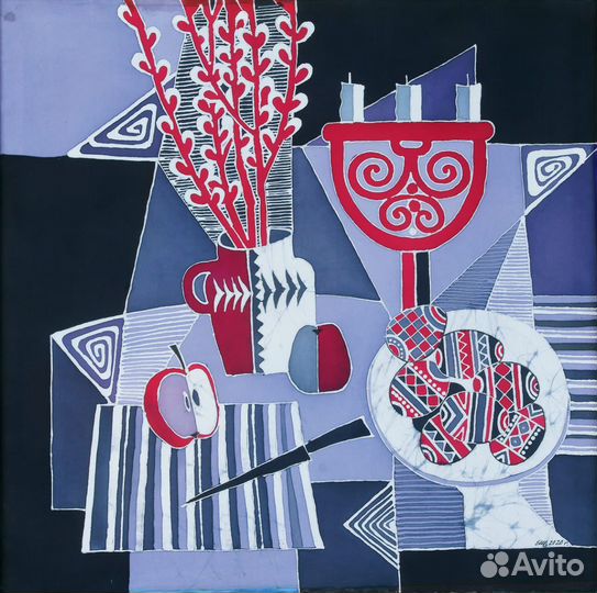 Картина батик «Пасхальный натюрморт»