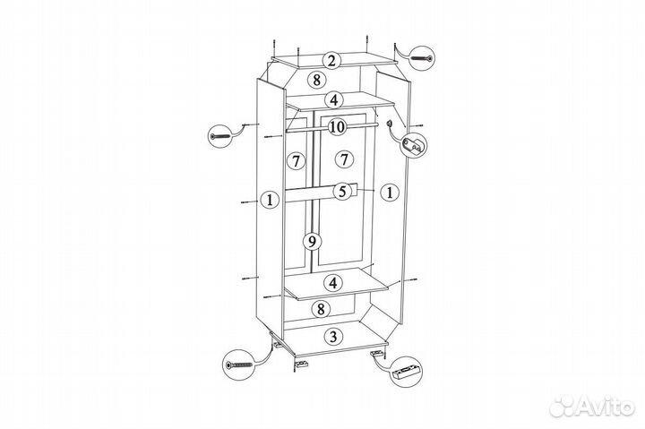 Шкаф Вегас 2-х дверный