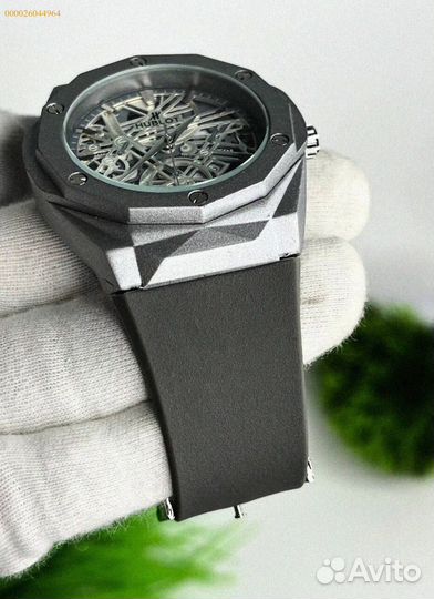 Часы наручные Hublot WHB3 серебро (Арт.86684)