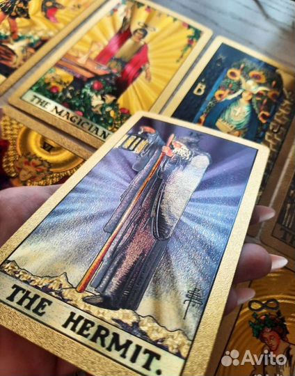 Карты таро пластик золотое солнце