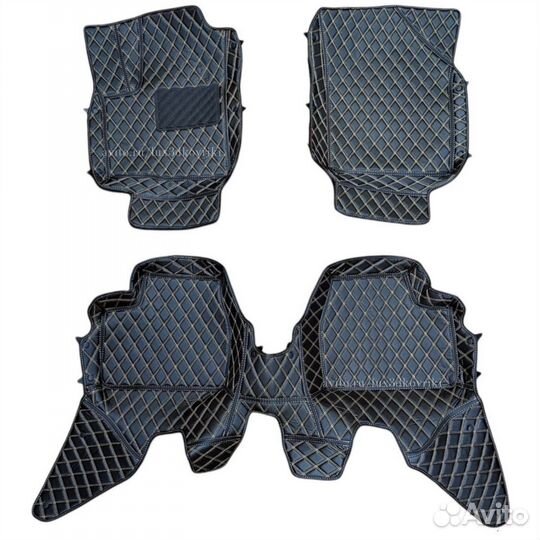 Коврики премиум QX50 (1). Чёрные с бежевой