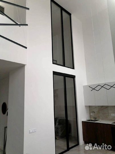 Раздвижная перегородка с матовым стеклом