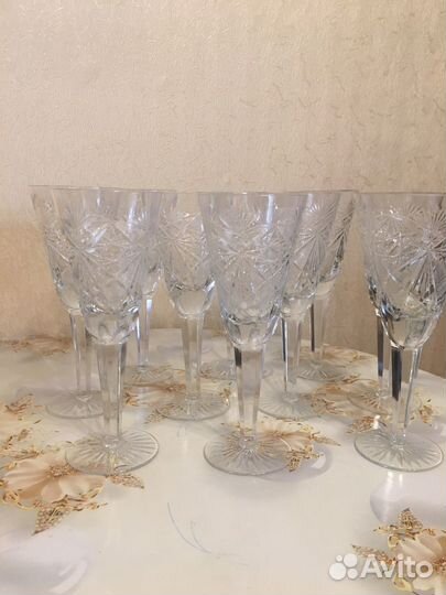 Фужеры хрустальные, штоф СССР 20 см