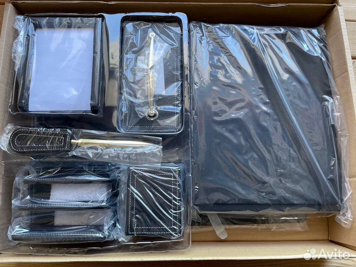 Набор настольный черный кожзам 7 предметов