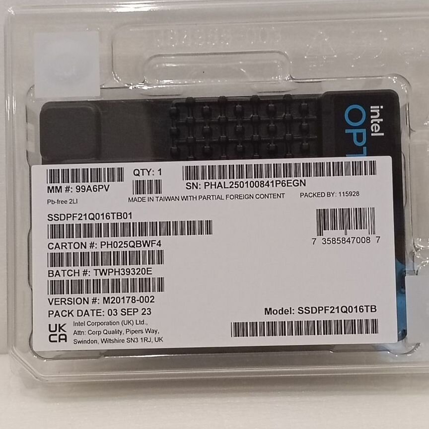 [P5800X] Ssd Intel Optane Dc Series 1.6 Tb U.2 Ssdpf P5800x