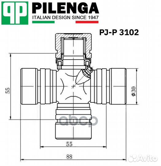 Крестовина кард.вала GAZ 2410/3102/31029 PJ-P 3