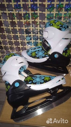Коньки хоккейные детские раздвижные 34-37размер