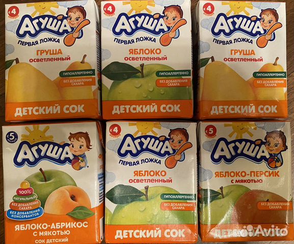 Сок фруктовый агуша 0.2 мл, все вкусы купить в Москве | Личные вещи | Авито