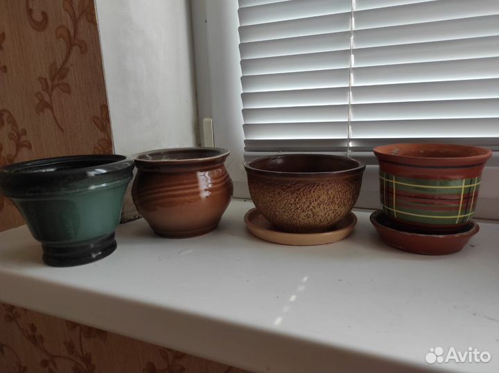 Керамические глиняные горшки, кашпо