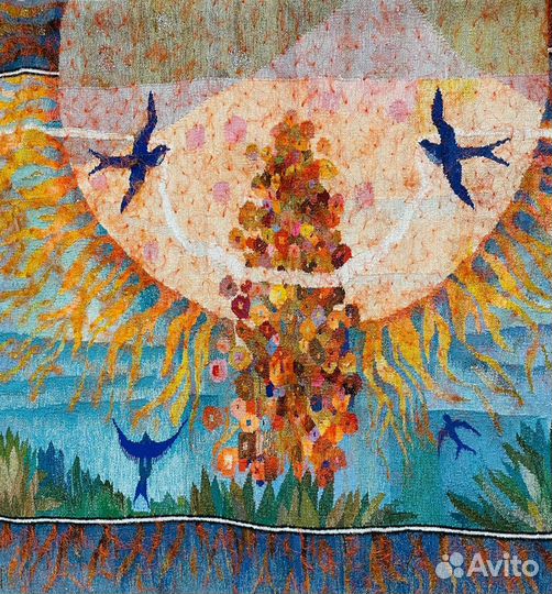 Винтажный гобелен «Гимн Солнцу»