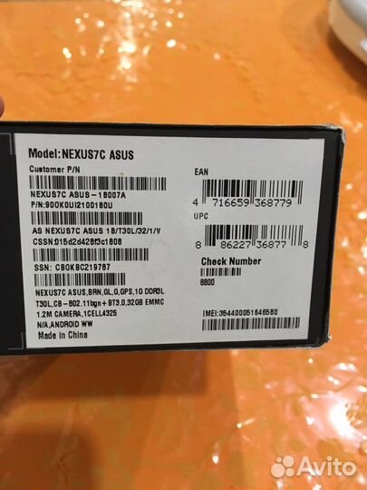 Планшет Asus nexus7