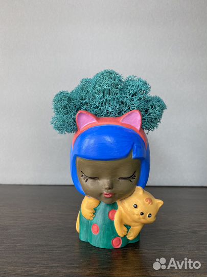 Кашпо с мхом стабилизированным