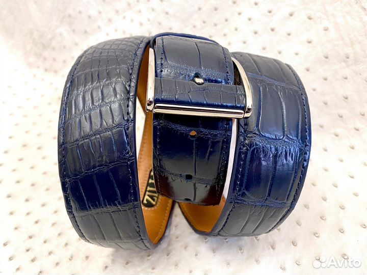 Мужской ремень из натуральной кожи крокодила