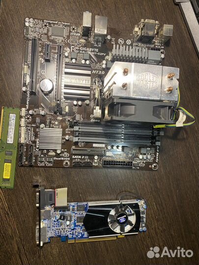 Материнская плата+процессор+оперативка+видеокарта