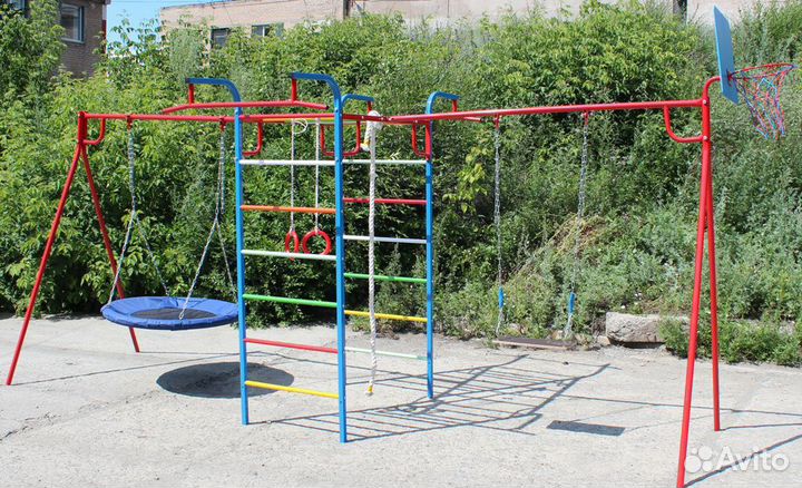 Уличный детский комплекс Микро 2 качели + гнездо