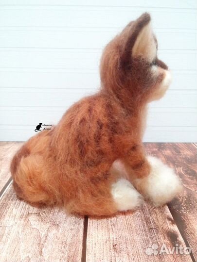 Кот Мурзик валяный ручной работы