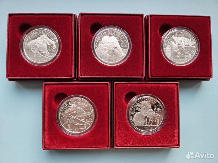 Монеты 20 Евро, набор Австрия