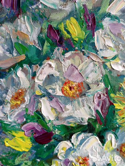 Картина маслом на холсте цветы