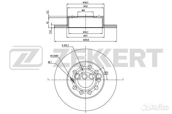 Диск торм. зад. Audi A3 II 03- Skoda Octavia
