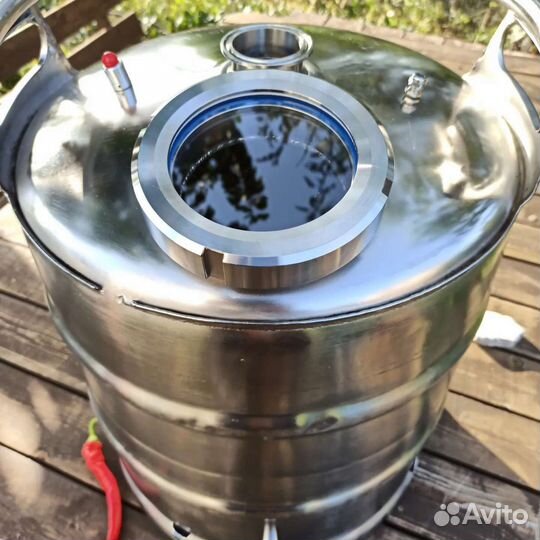 Куб из пивной кеги со смотровым окном