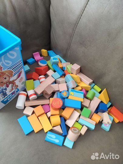 Деревянные кубики, 100 шт