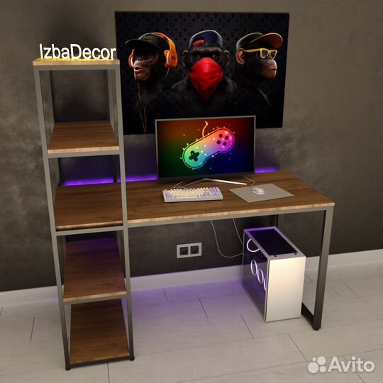 Стол компьютерный, письменный, игровой midnight