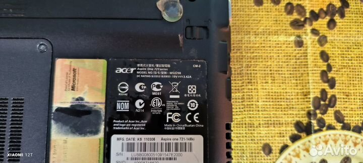 Нетбук acer aspire one 721 series Ms 2298