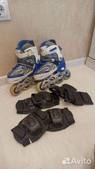 Роликовые коньки детские с защитой