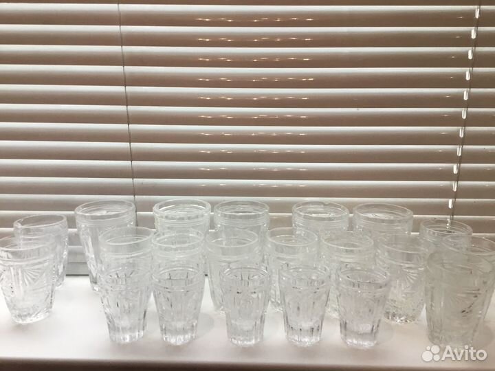 Стопки рюмки стаканы хрустальные