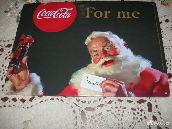 Шильда на жести реклама Coca Cola Германия