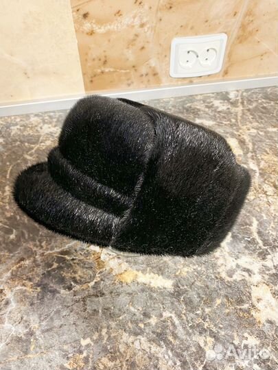 Мужская зимняя шапка норковая 56-58 размер