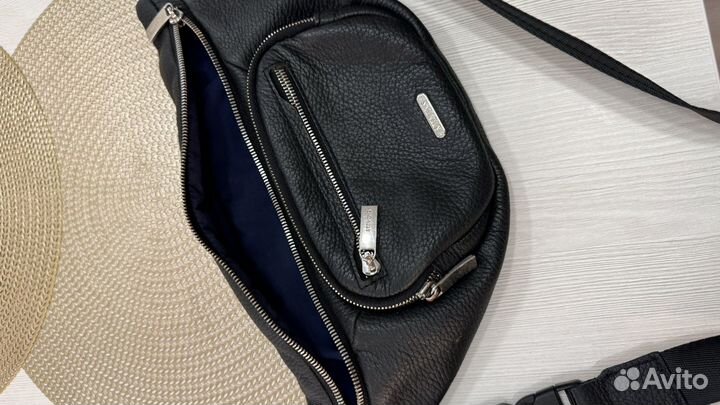 Сумка поясная мужская натуральная кожа Stevens