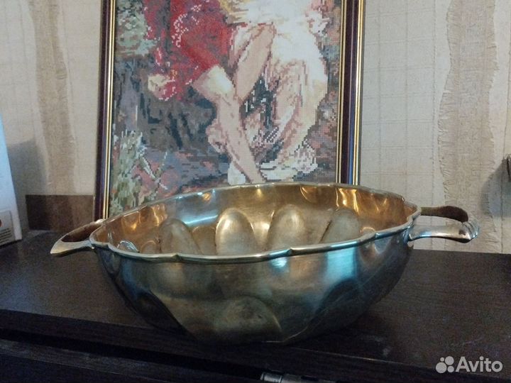 Ваза для фруктов латунь