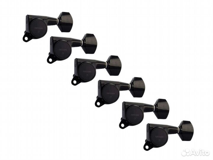 Колки для гитары 6л, черные Gotoh SG381-07-B-L6