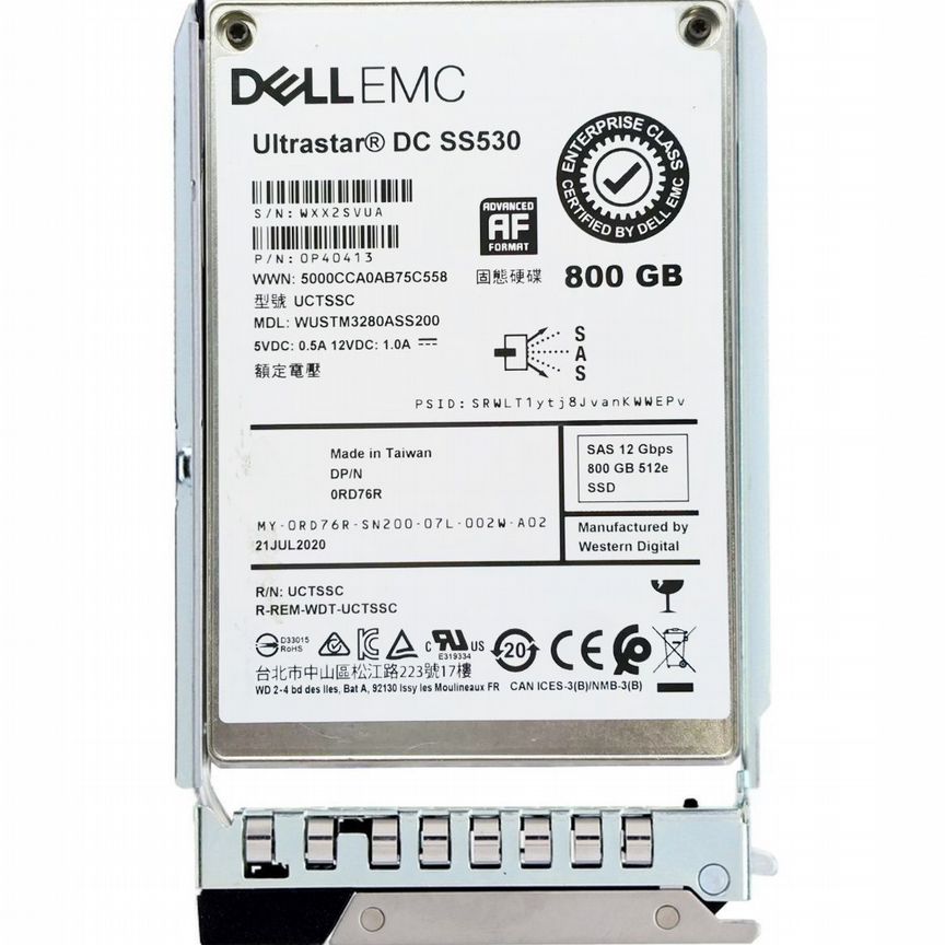 [RD76R] Жесткий Диск Dell 800gb Sas 2,5" Ssd Rd76r