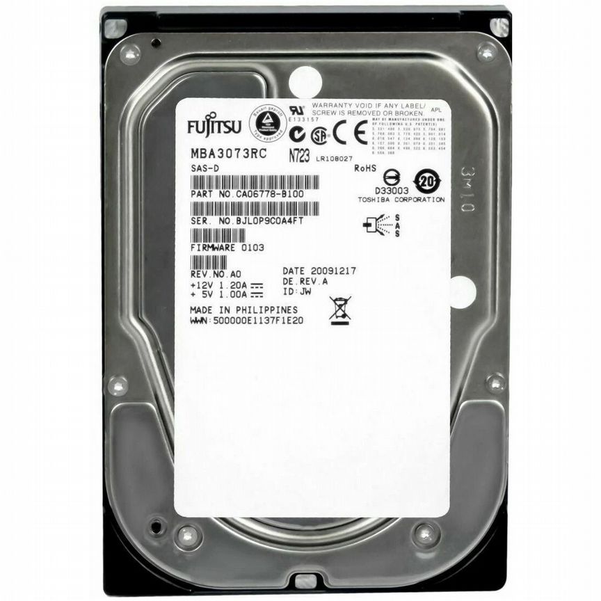 [17R6378] Жесткий Диск Fujitsu Mba3073rc 73,5gb Sas 3,5" Hdd 17r6378