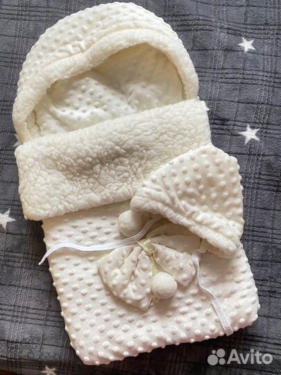 Конверт на овчине +шапочка