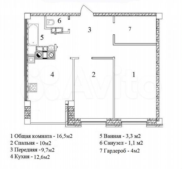 2-к. квартира, 56,8 м², 2/11 эт.