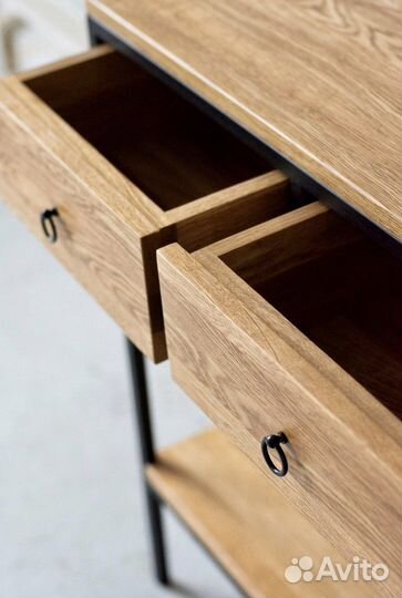 Консоль из массива дуба в стиле Лофт 